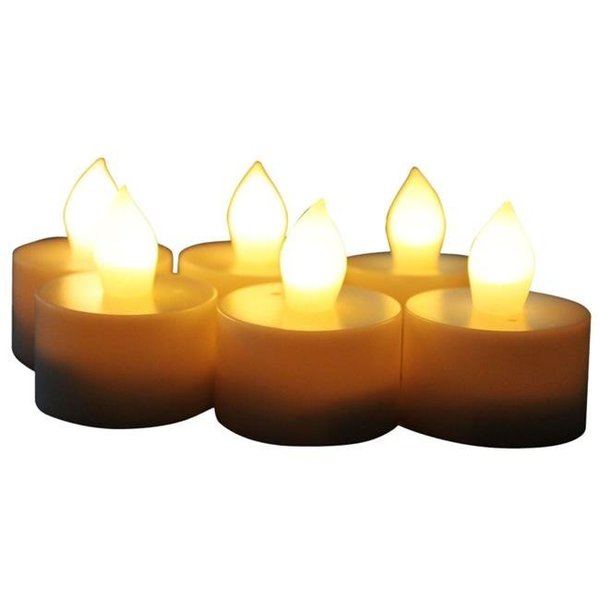 Ecogecko EcoGecko 87222-06 Indoor & Outdoor Flameless LED Tealight Candles with 4 or 8 hour timer - Set of 6 87222-06